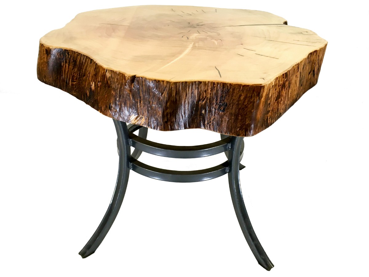 Large rustic solid maple end table