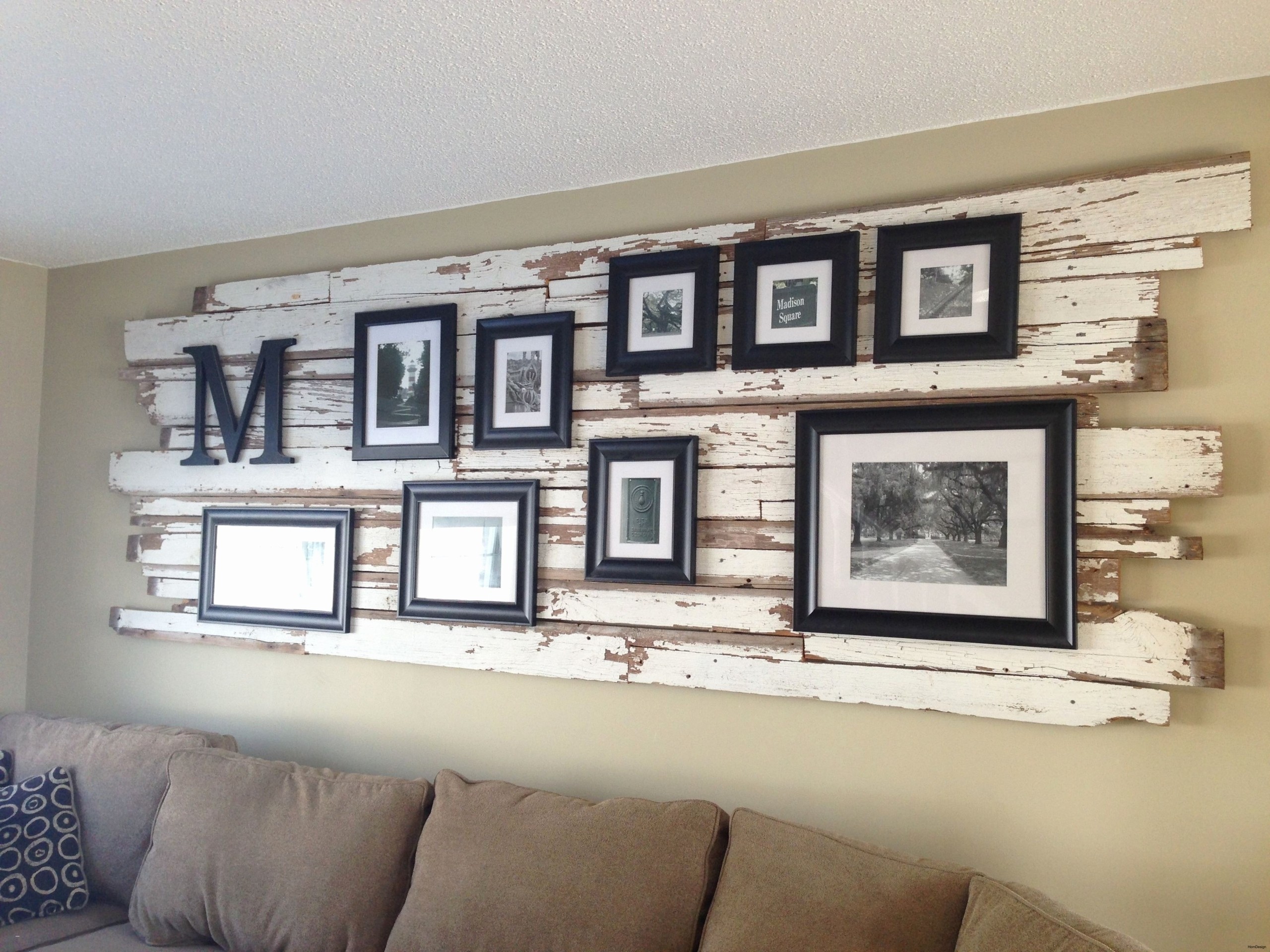 Large Rustic Wall Art with Distressed Wood Panels
