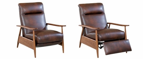 Leather retro mid century modern recliner chair club