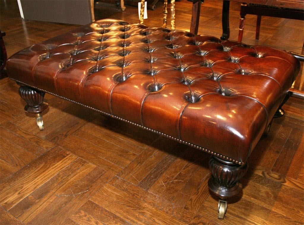 Leather tufted ottoman coffee table coffee table design