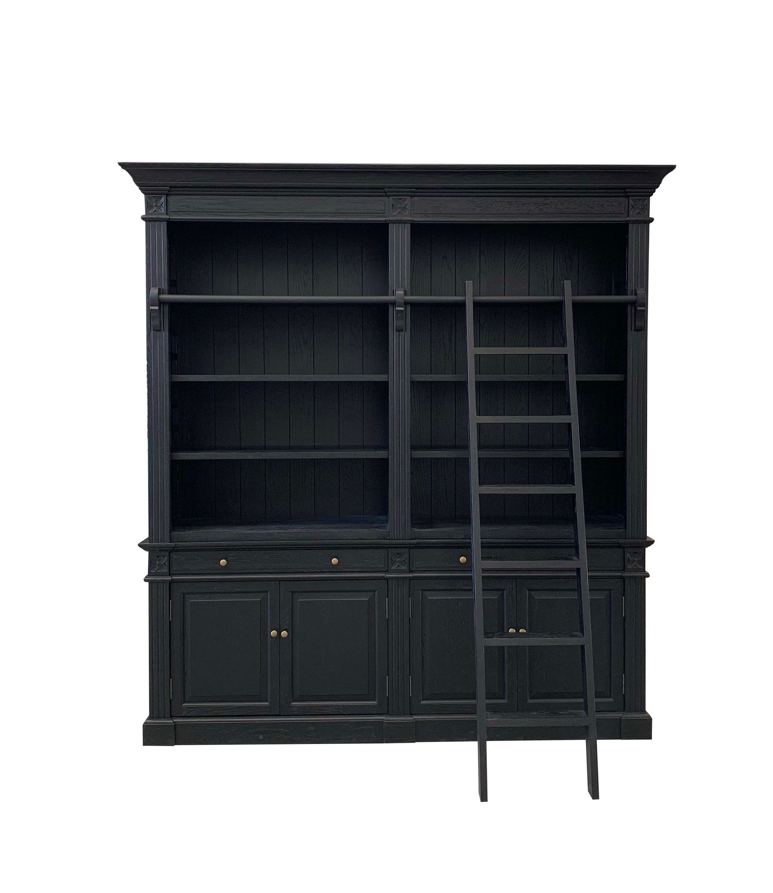 Library bookcase with ladder black in 2020 bookcase