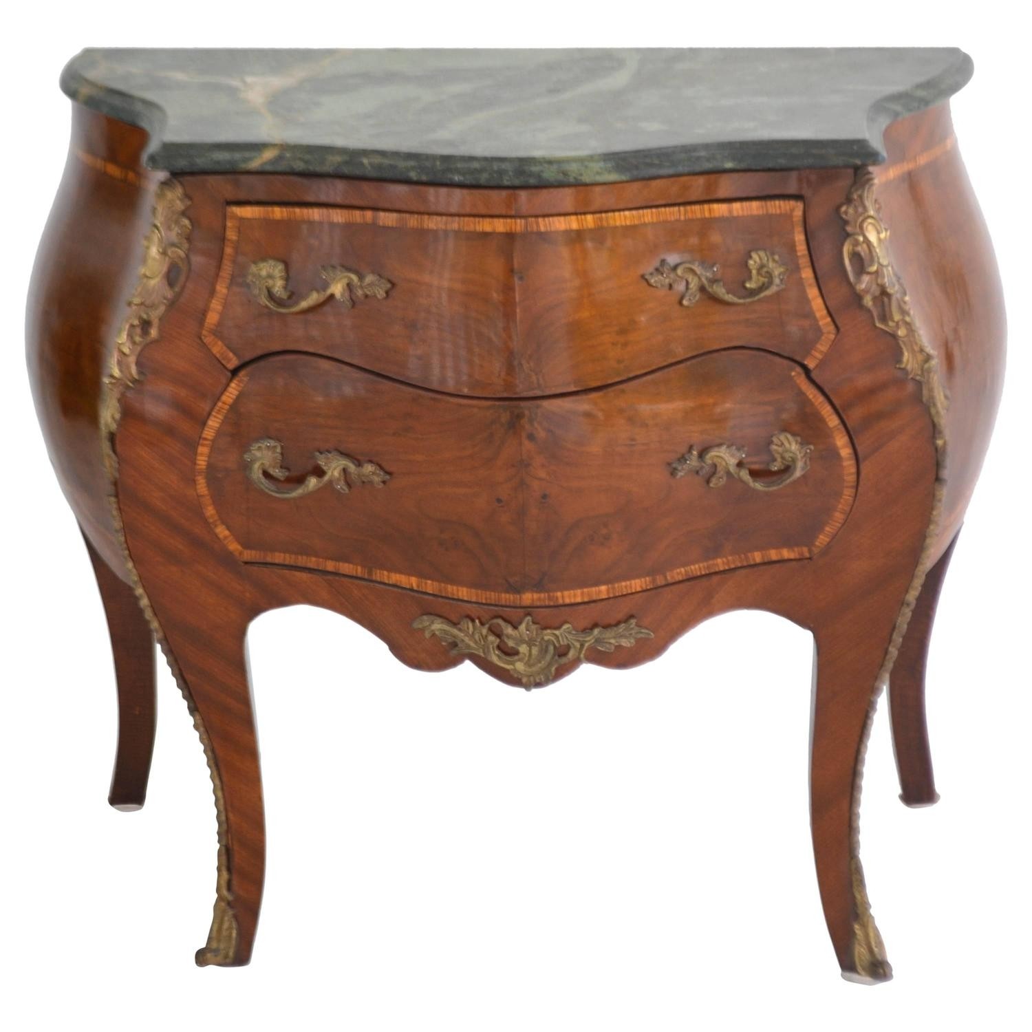 Louis xv style marble top bombe chest for sale at
