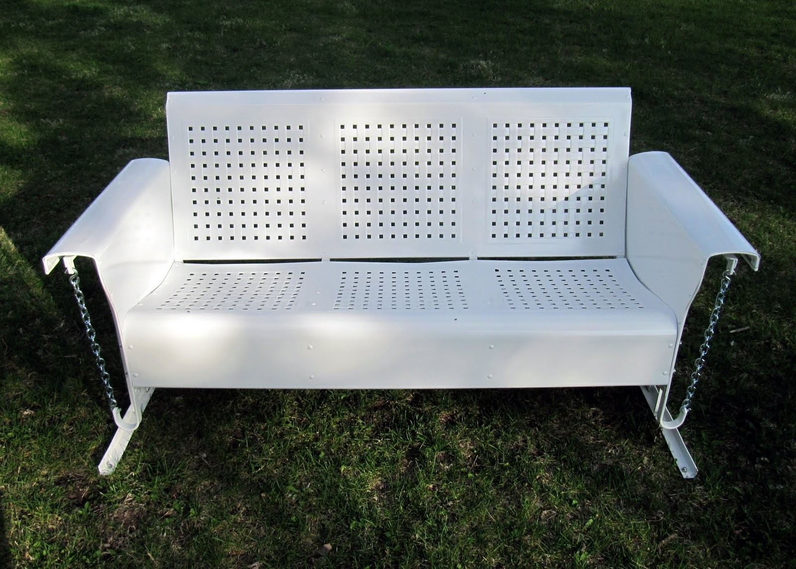 isabela metal retro glider bench