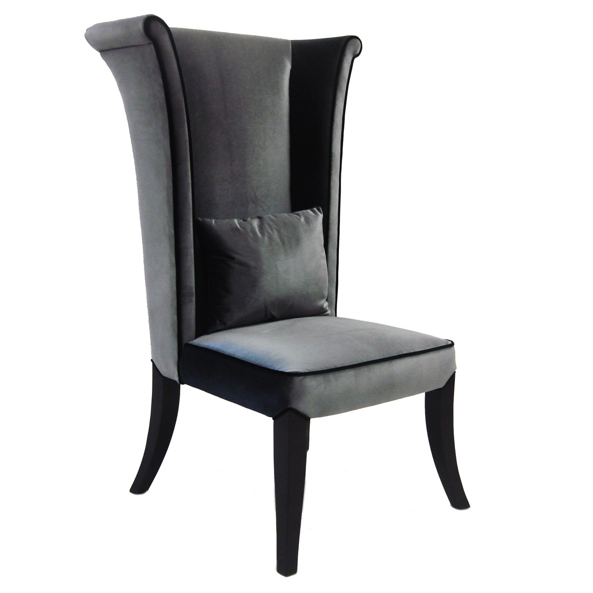 Mad hatter gray rich velvet dining chair from armen living