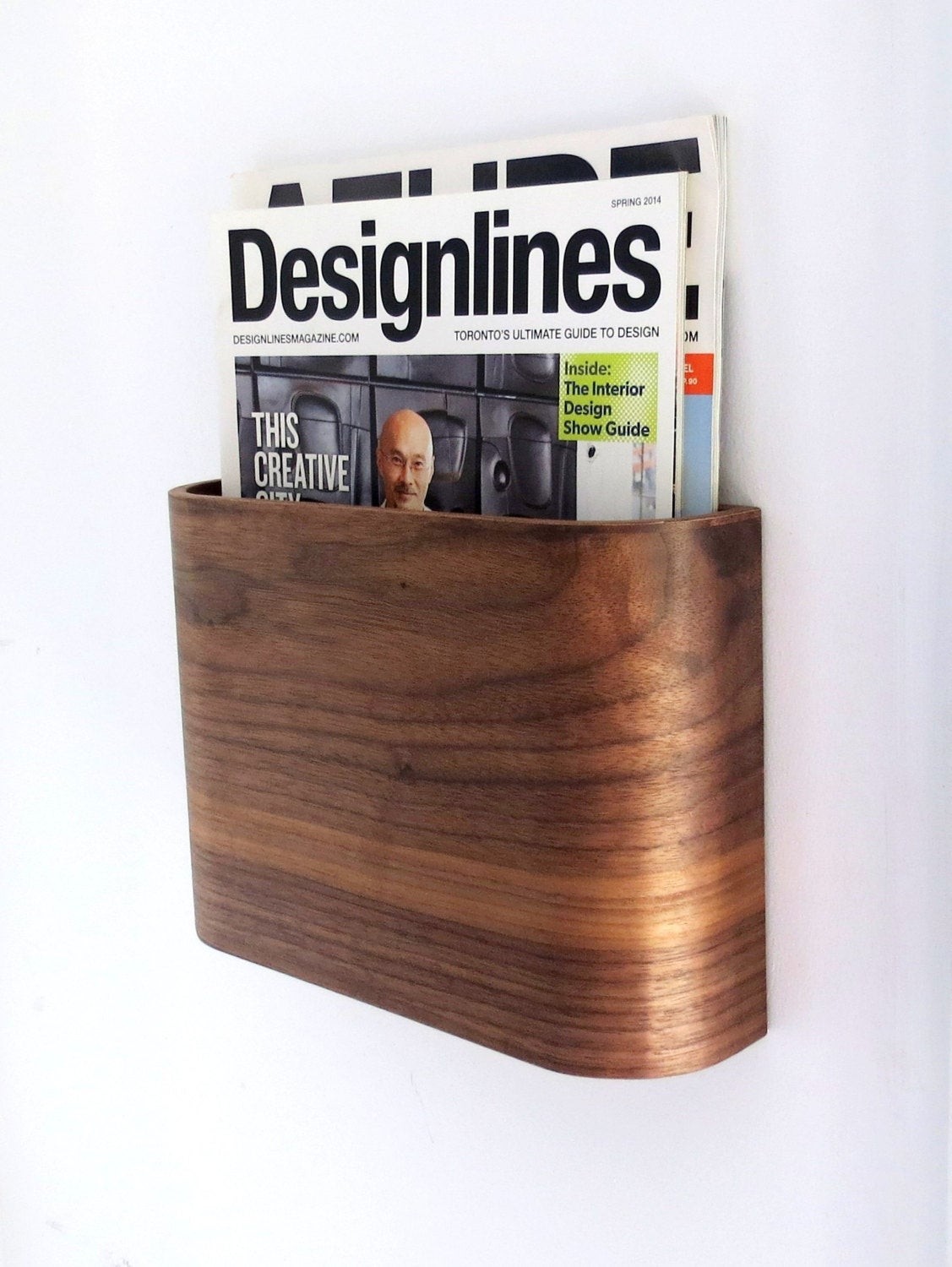 Modern Contemporary Wood/metal Magazine Rack Holder Dark Wood for sale online 
