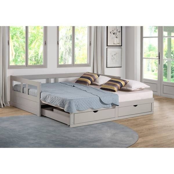 Melody expandable twin to king trundle daybed with storage