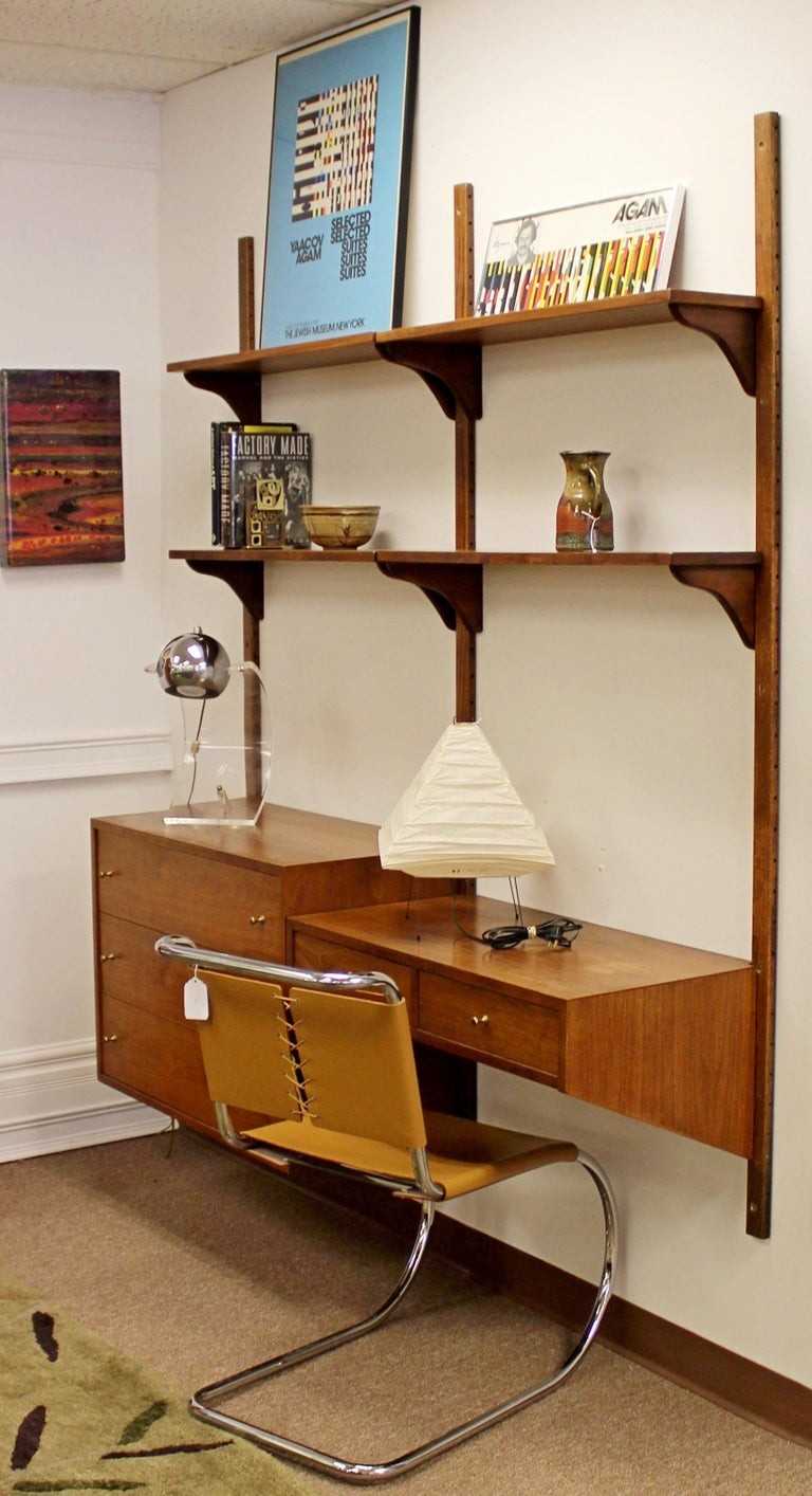 Mid century modern wall mounted modular corner cabinet