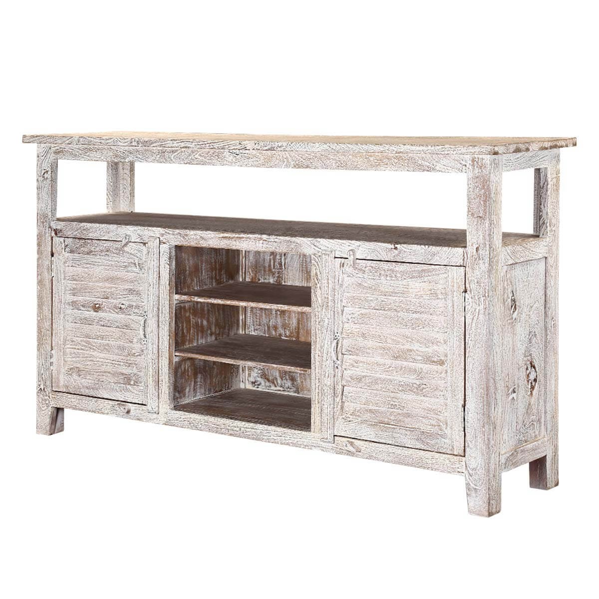 Mifflin distressed mango wood handcrafted rustic buffet table