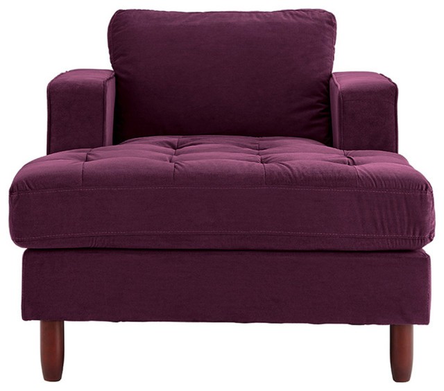 Modern contemporary chaise lounge velvet fabric chair