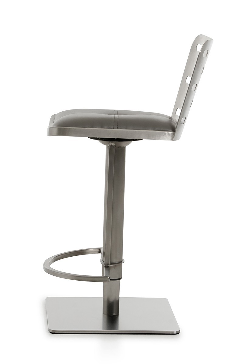 Modrest cora modern grey stainless steel bar stool