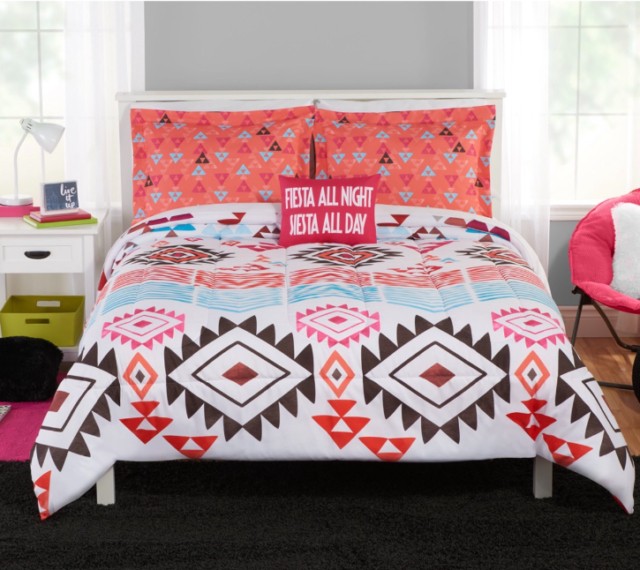 New coral girls tribal twin twin xl size comforter set