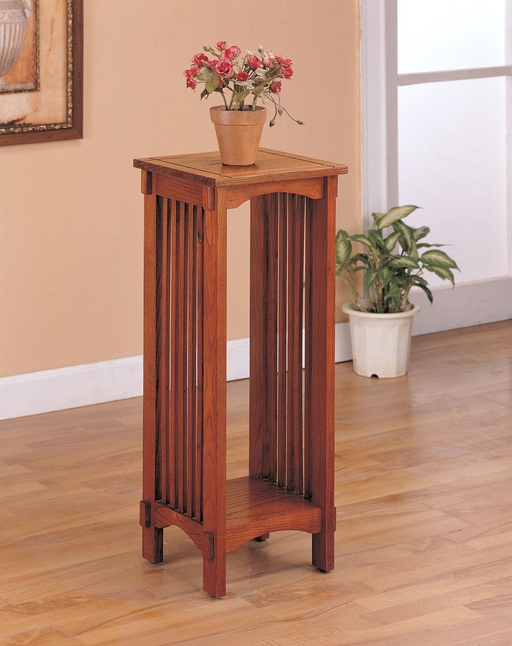 Oak plant stand 4040 from coaster 4040 coleman furniture
