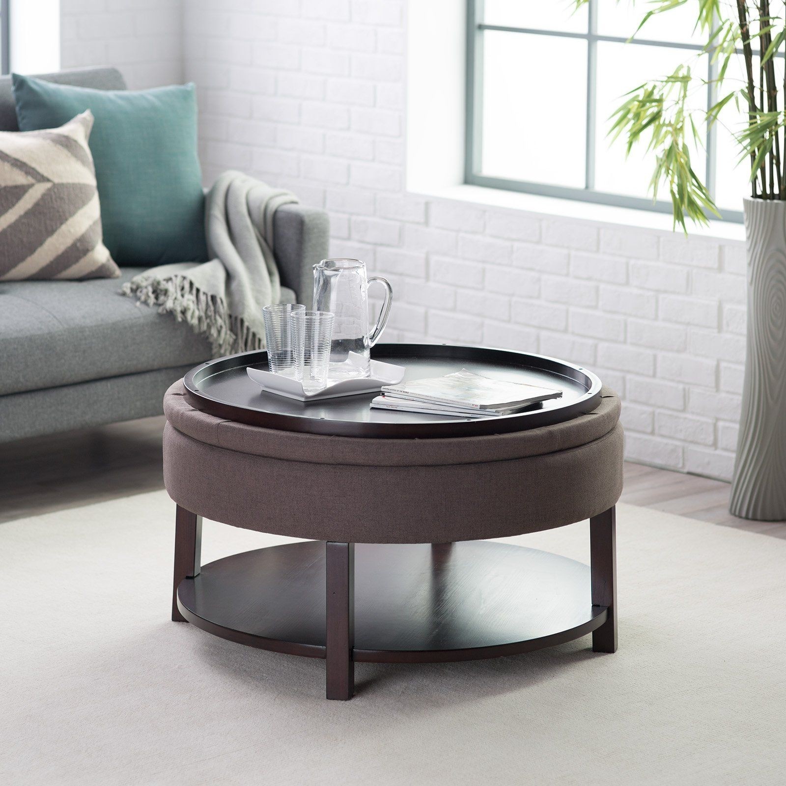 Round Ottoman Coffee Table With Storage - Ideas on Foter