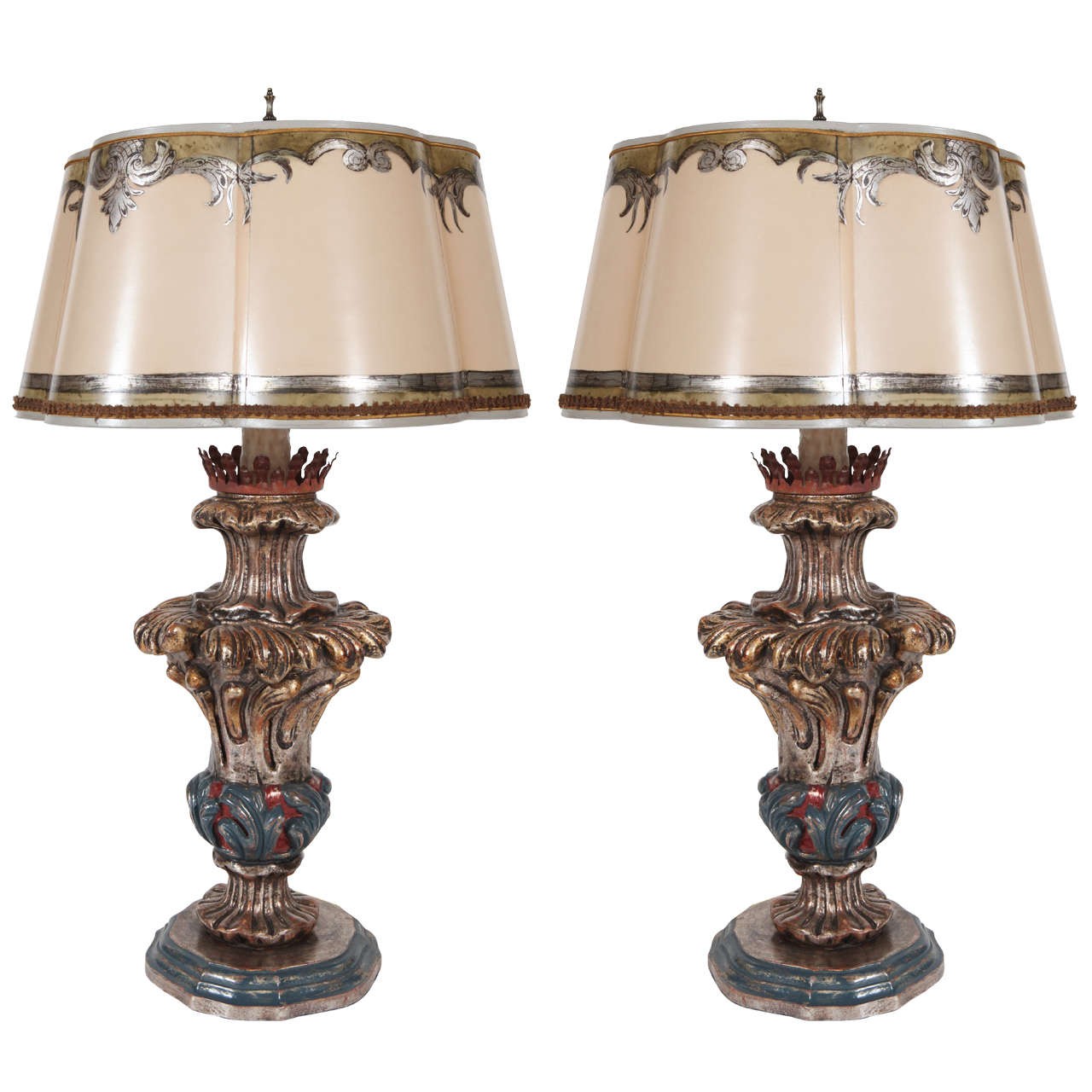 Pair of italian style table lamps for sale at 1stdibs