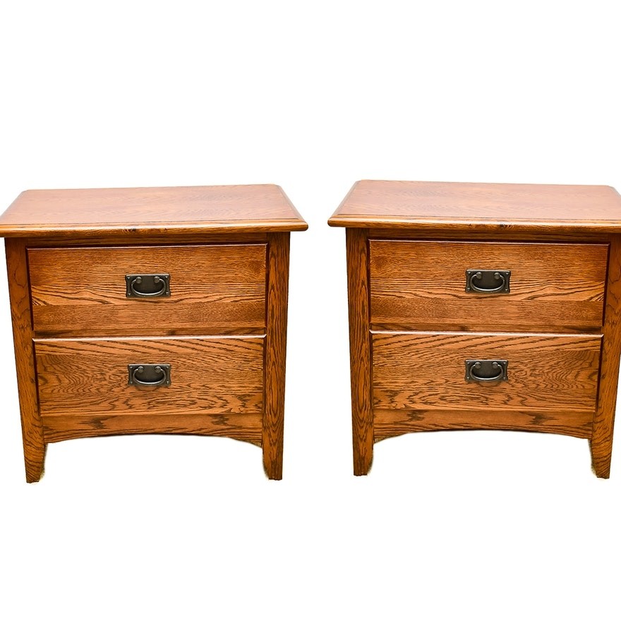 Pair of mission style nightstands ebth