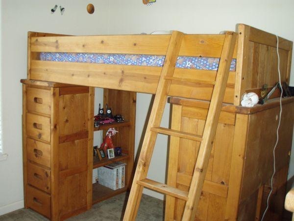 Pine bunk bed with desk and drawers copperopolis for