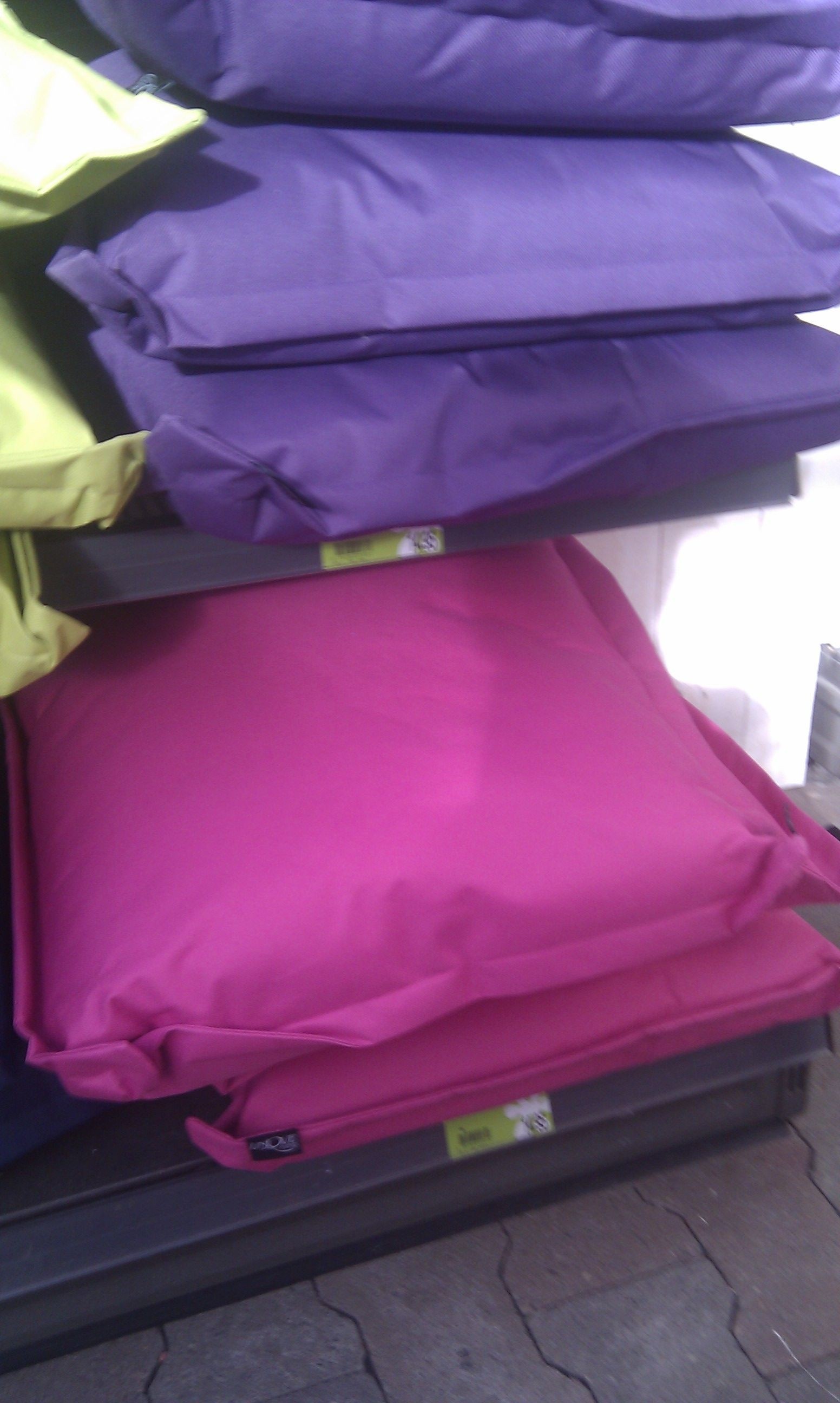 Purple and pink outdoor cushions