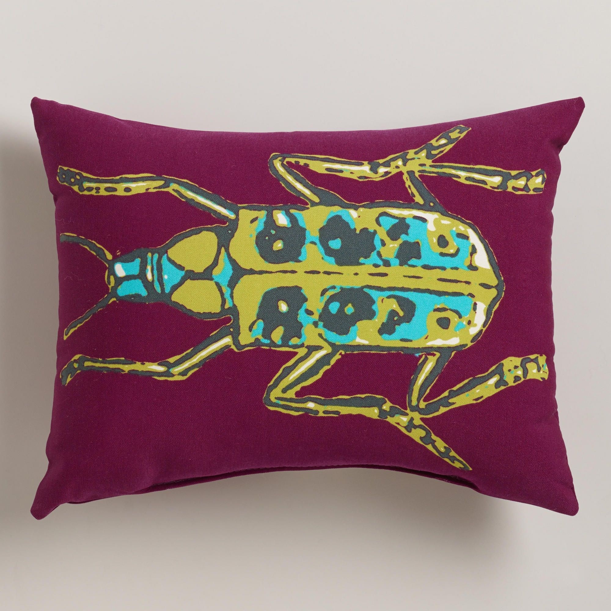 Purple bug outdoor lumbar throw pillow world market
