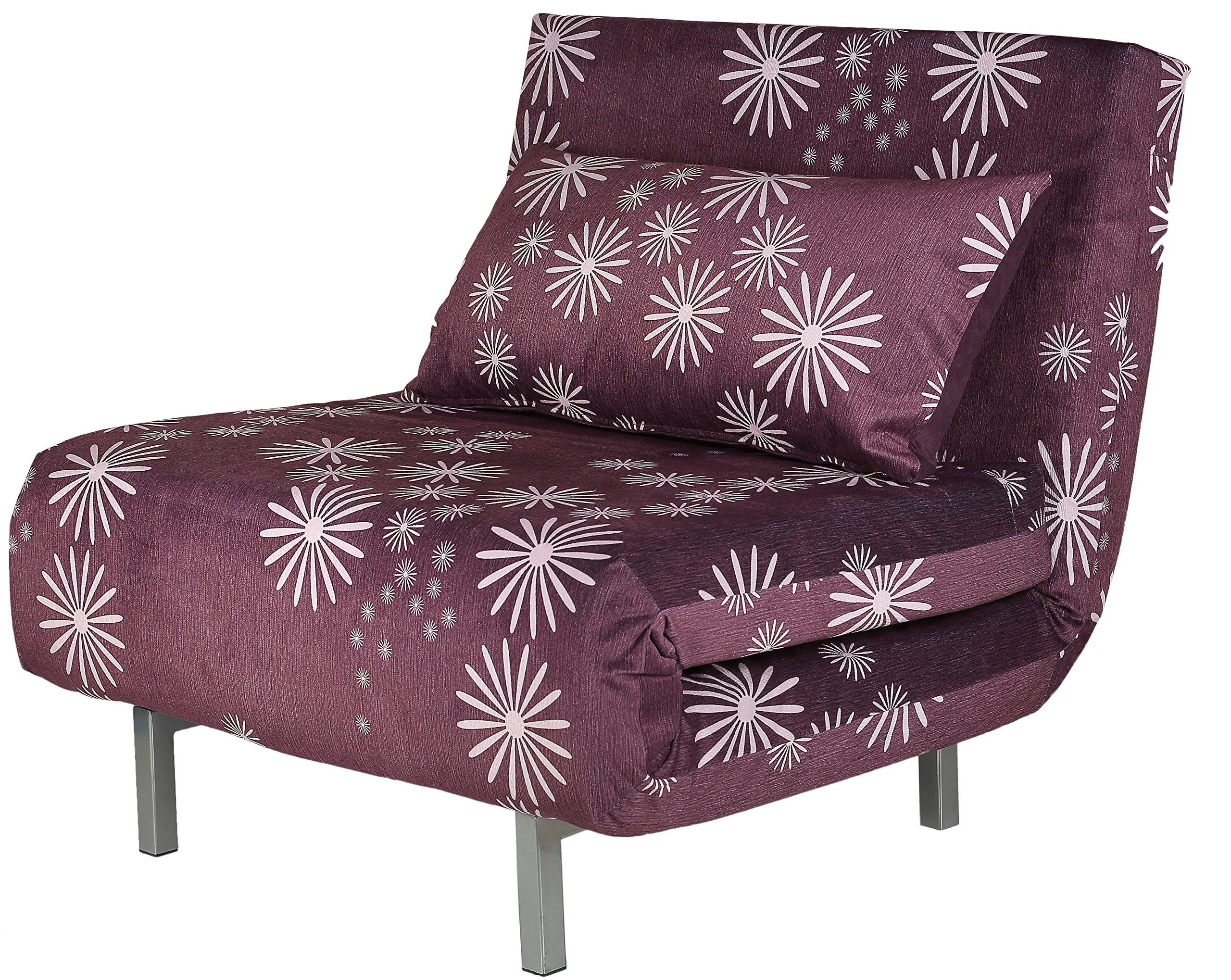 Purple futon sofa bed sleeper couch accent chair indoor