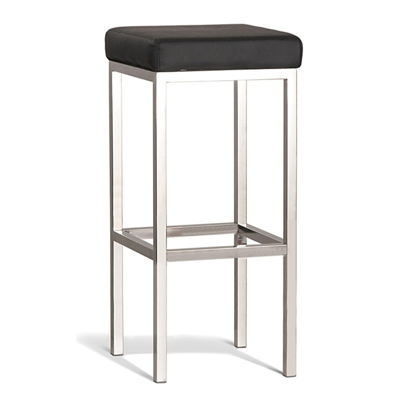 Quadro commercial grade polished stainless steel bar stool