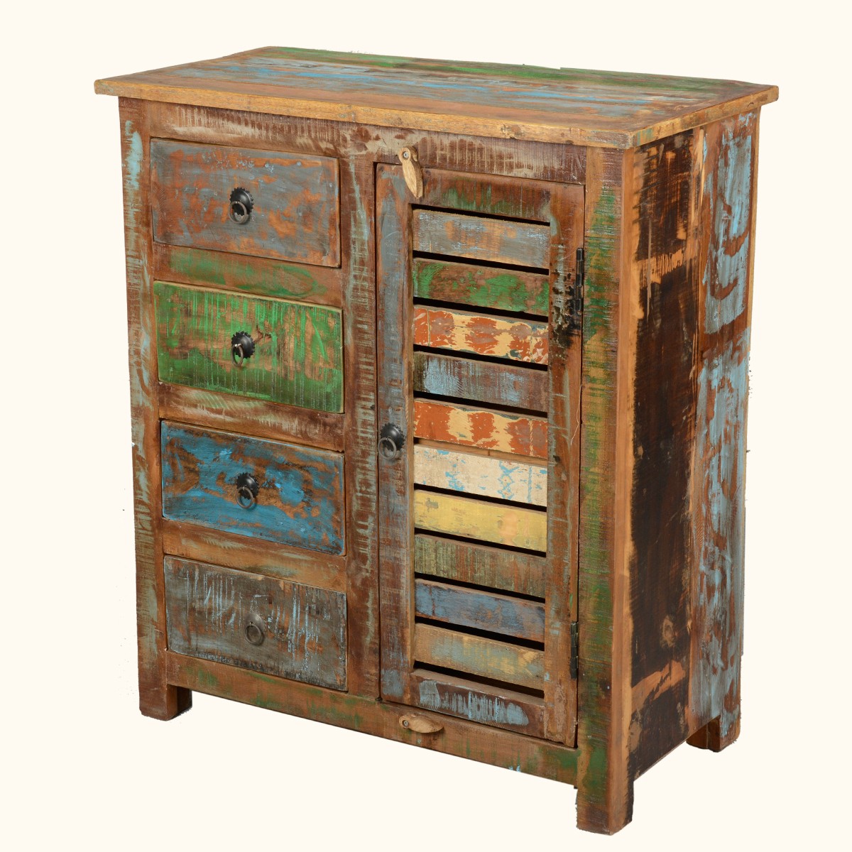 Reclaimed wood distressed rustic kitchen cabinet sideboard