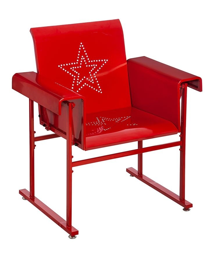 Red retro outdoor metal glider chair outdoor glider