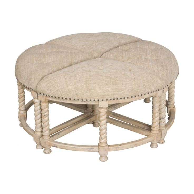 Round ottoman coffee table tufted living room for bonnet
