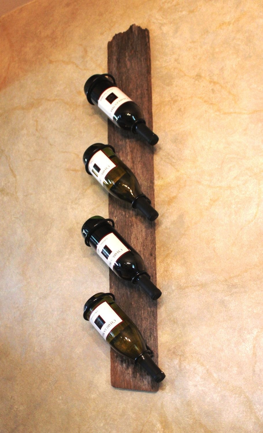 Rustic wine rack reclaimed wood cedar metal wine