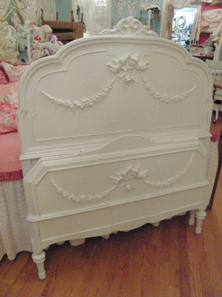 Shabby chic antique bed white distressed find me at www