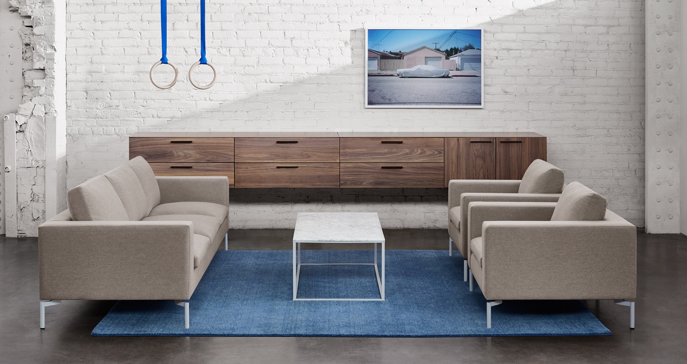 Shale 4 drawer modern wood wall cabinet blu dot