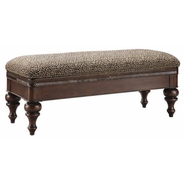 Shop nepal rich wood and leopard print upholstery accent
