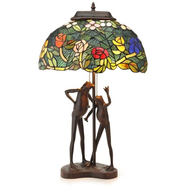Shop tiffany style love frogs table lamp free shipping
