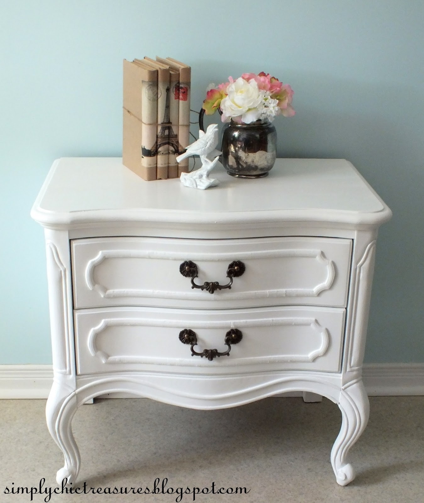 Simply chic treasures white french provincial nightstand