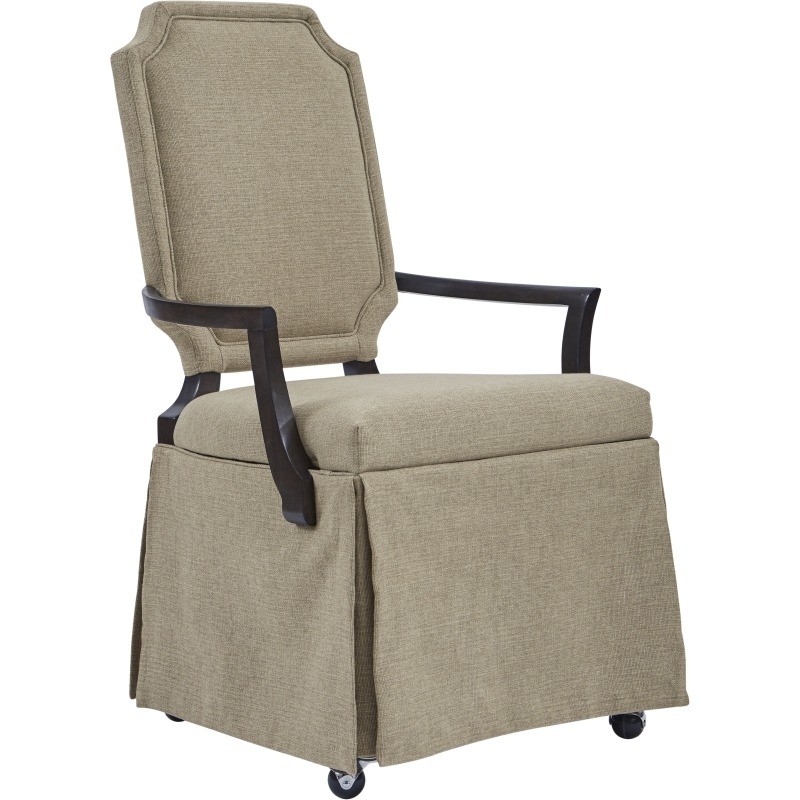 Skirted arm chair w caster by art furniture the