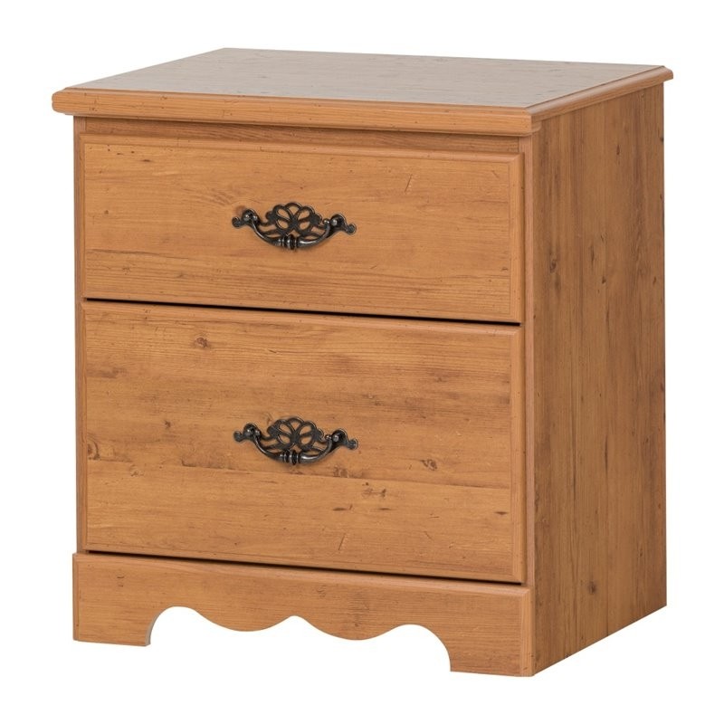 South shore prairie 2 drawer nightstand in country pine