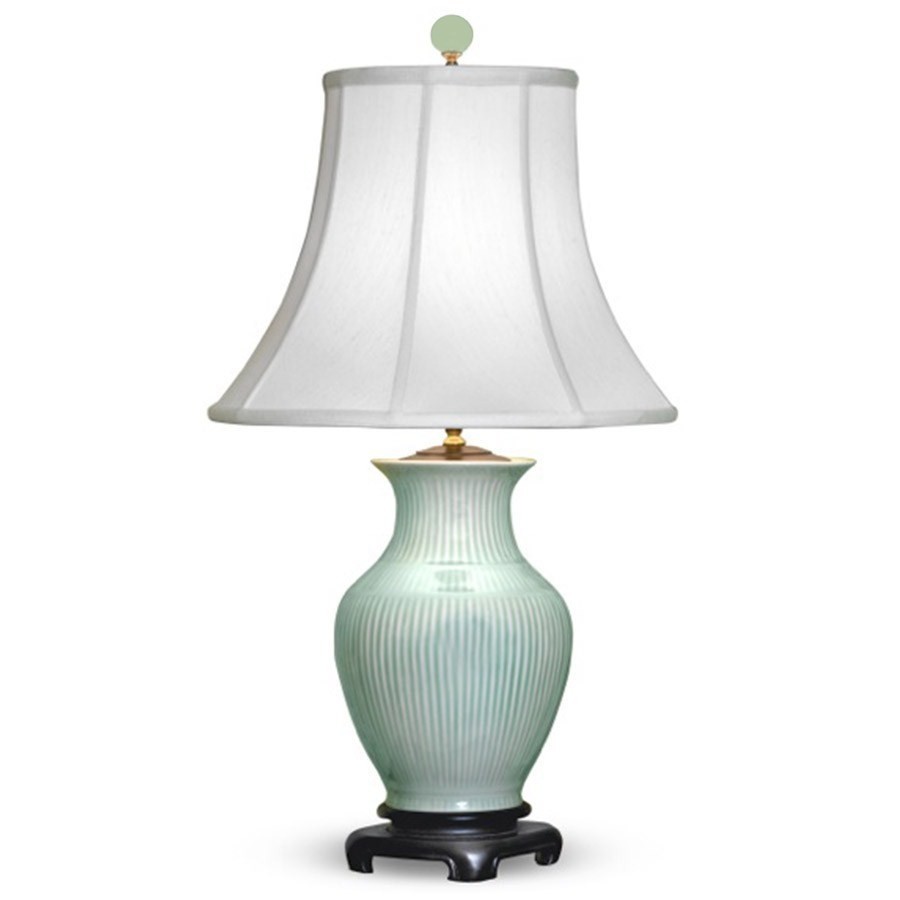 Striped celadon porcelain vase lamp table lamps desk