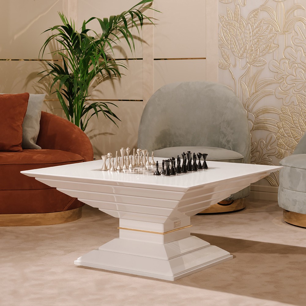 Stylish scaccomatto chess and coffee table italian