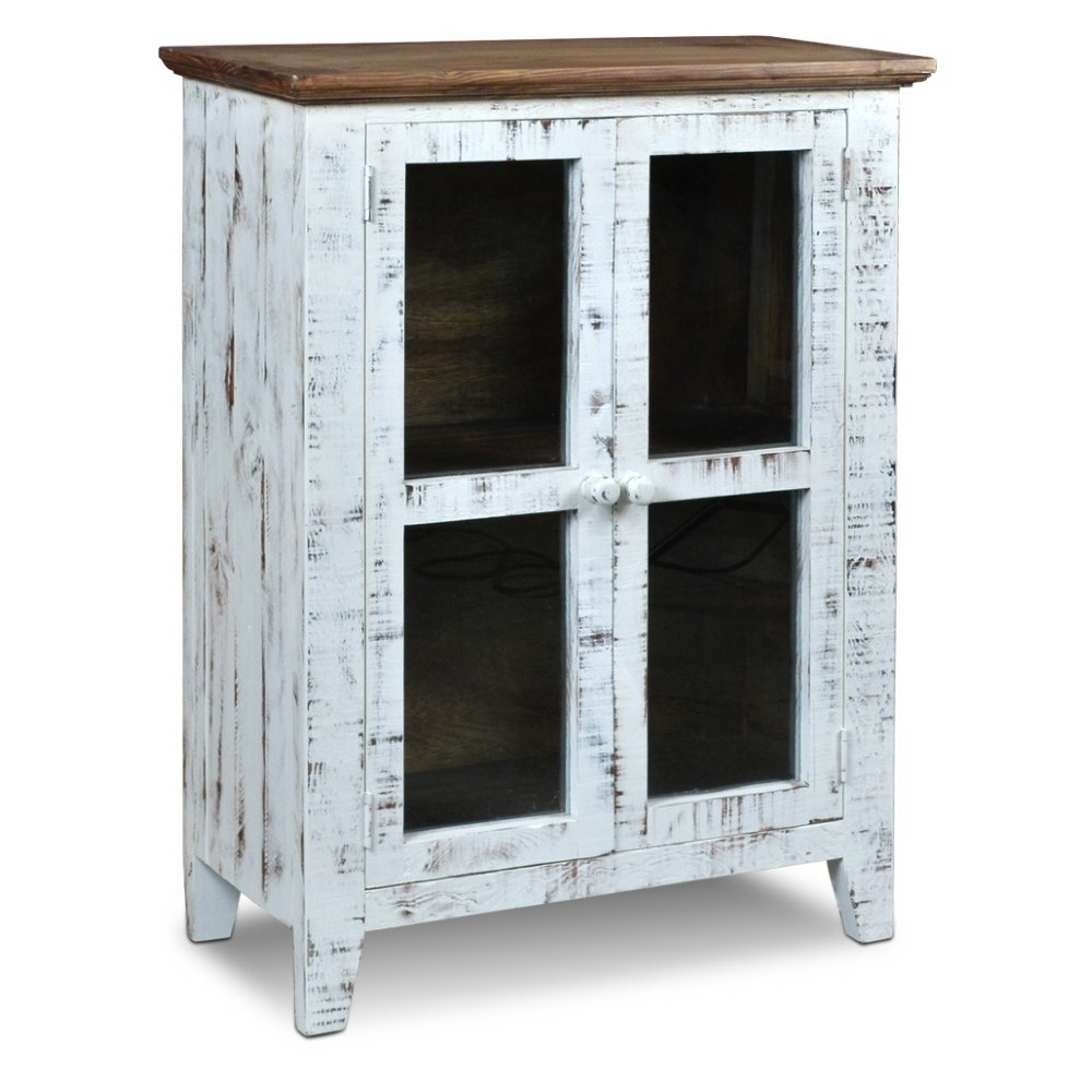Sunset trading simply rustic distresssed white curio
