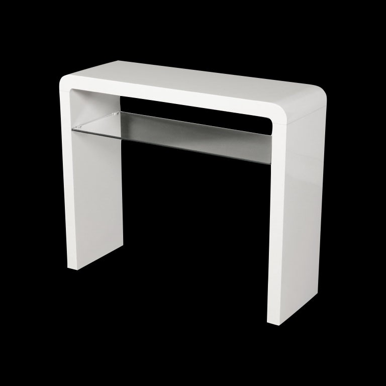 Trend high gloss white medium console table free