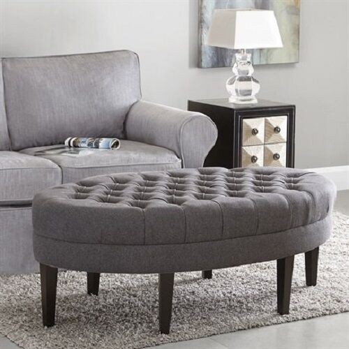 Tufted cocktail ottoman fabric bench coffee table