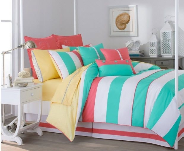 Turquoise and coral bedding choozone comforter sets