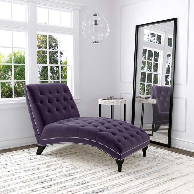 Ursula fabric chaise lounge purple 299 99 from costco