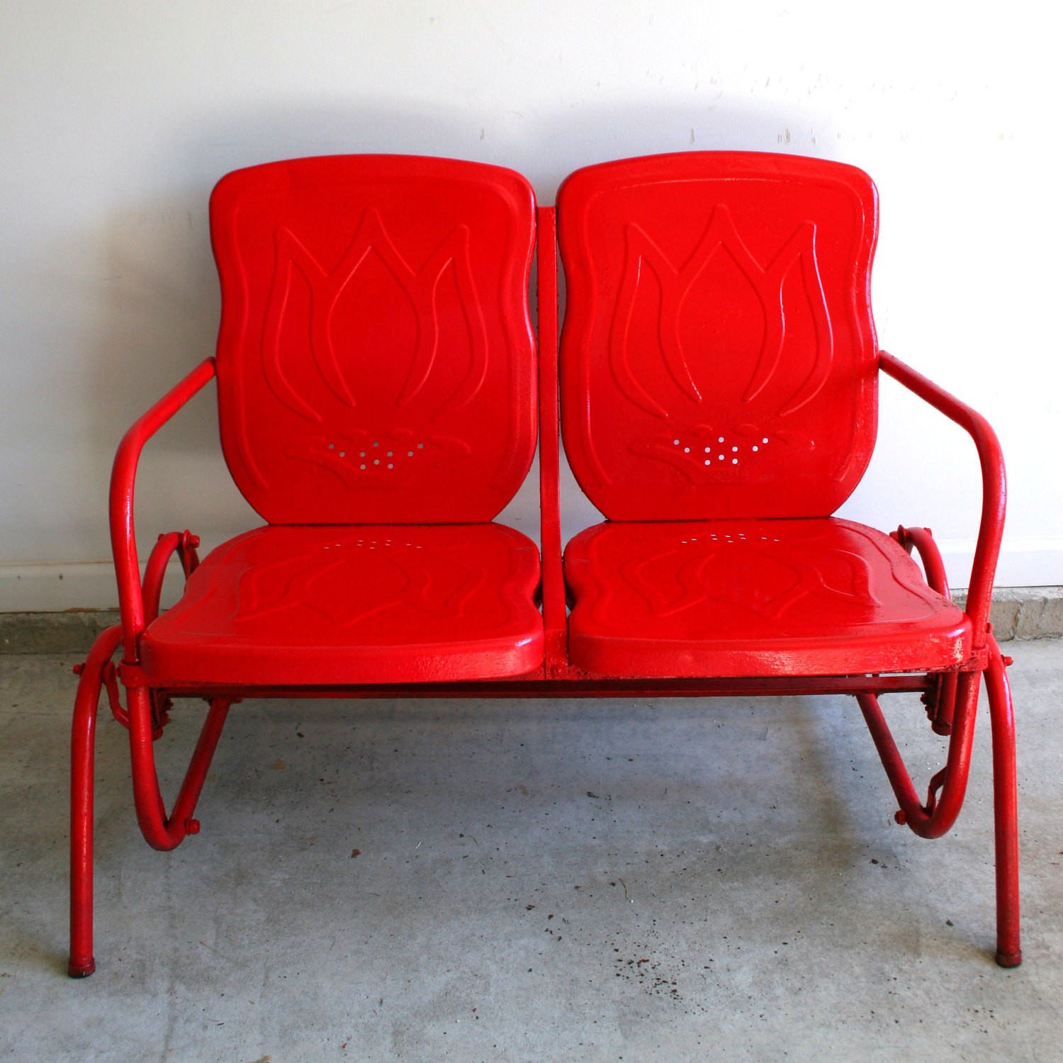 Valentines day red metal glider reserved for kim industrial