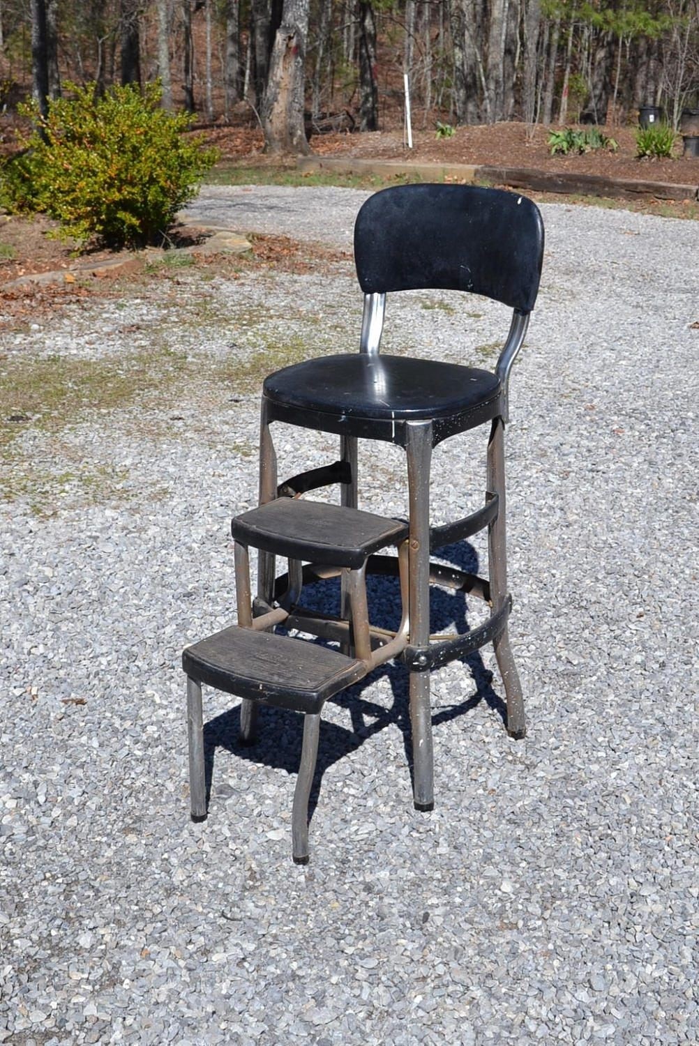 Vintage cosco kitchen stool metal folding step stool chair