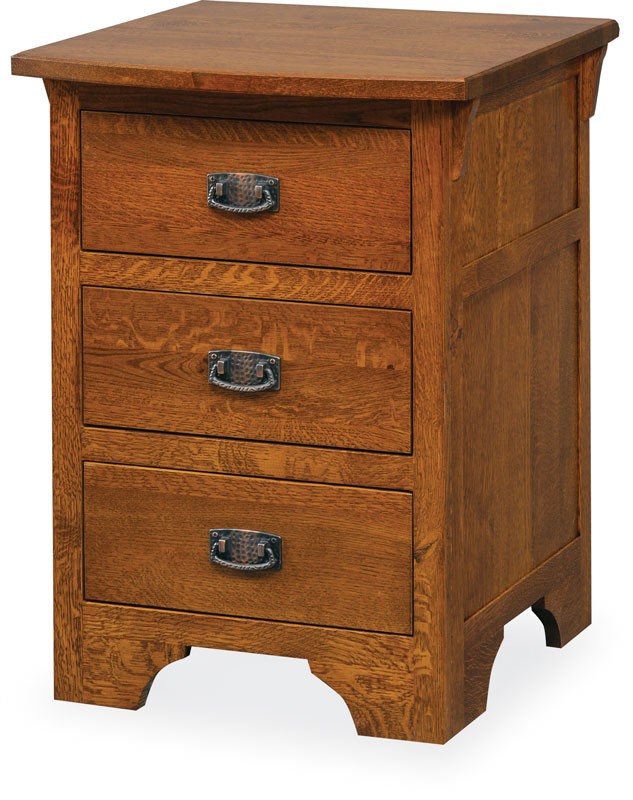 Vintage mission 3 drawer nightstand ohio hardwood
