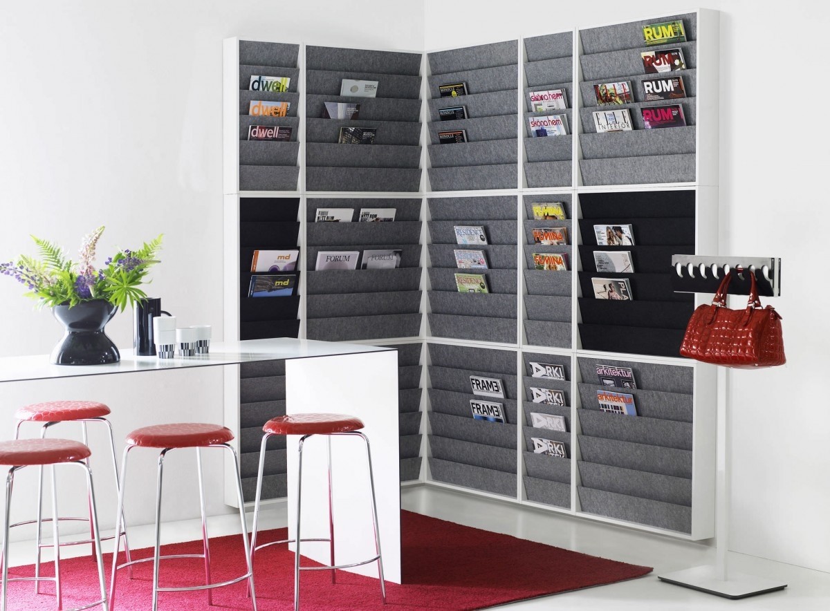 Wall mounted magazine racks for office decor ideas
