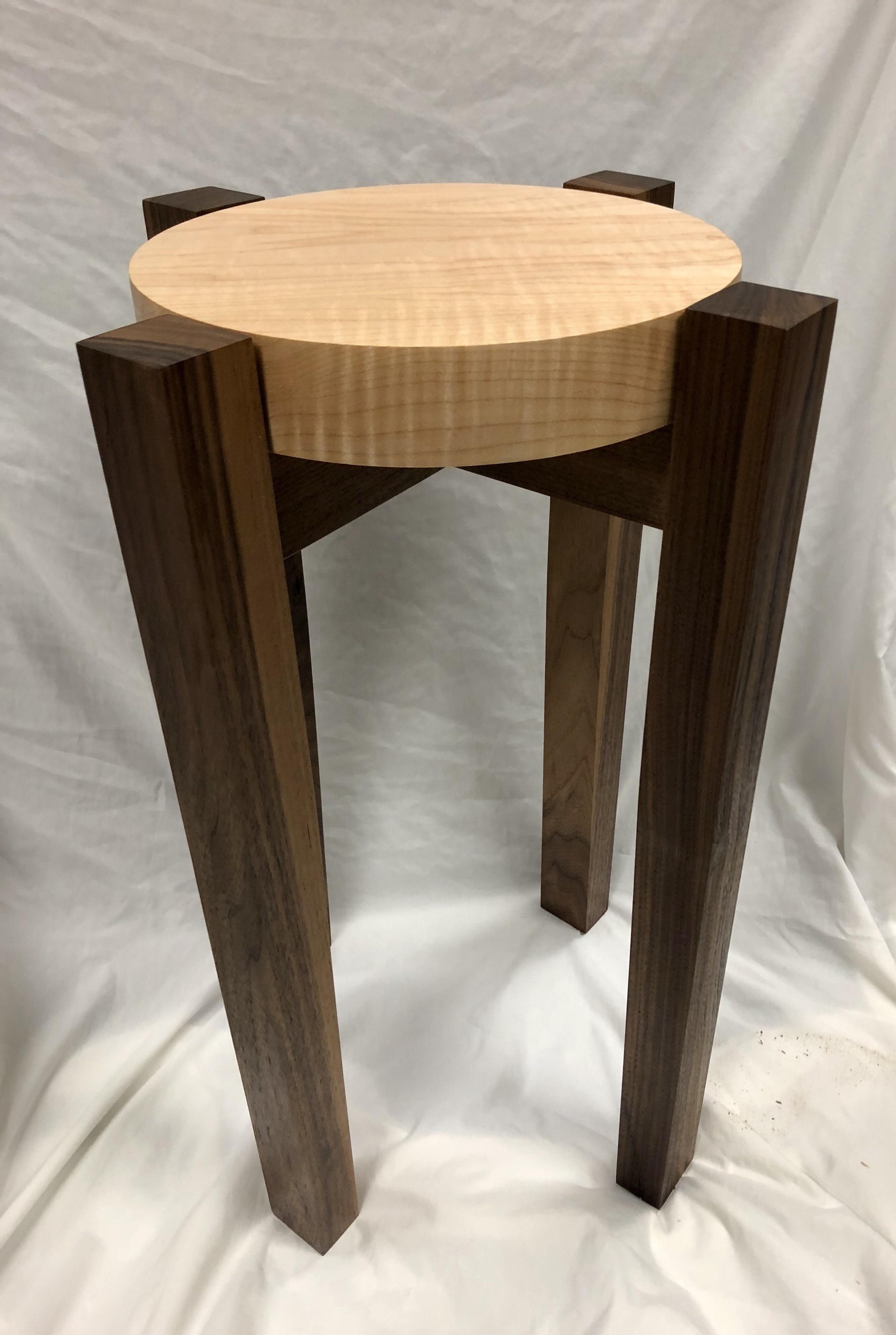 Walnut and curly maple end table m t contest entry