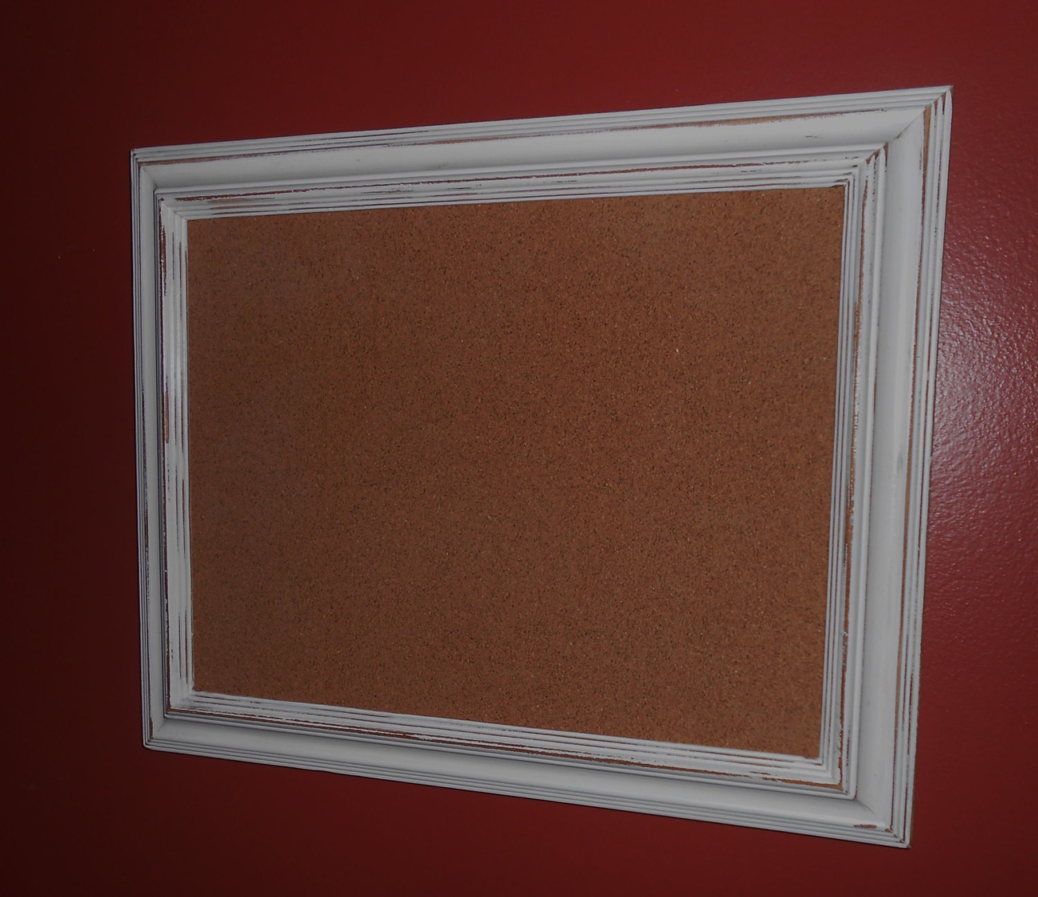 White framed bulletin board framed cork board by atticjoys1