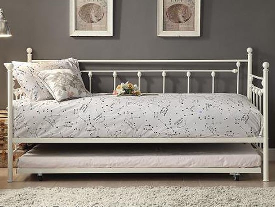 White metal daybed with trundle the furniture mart