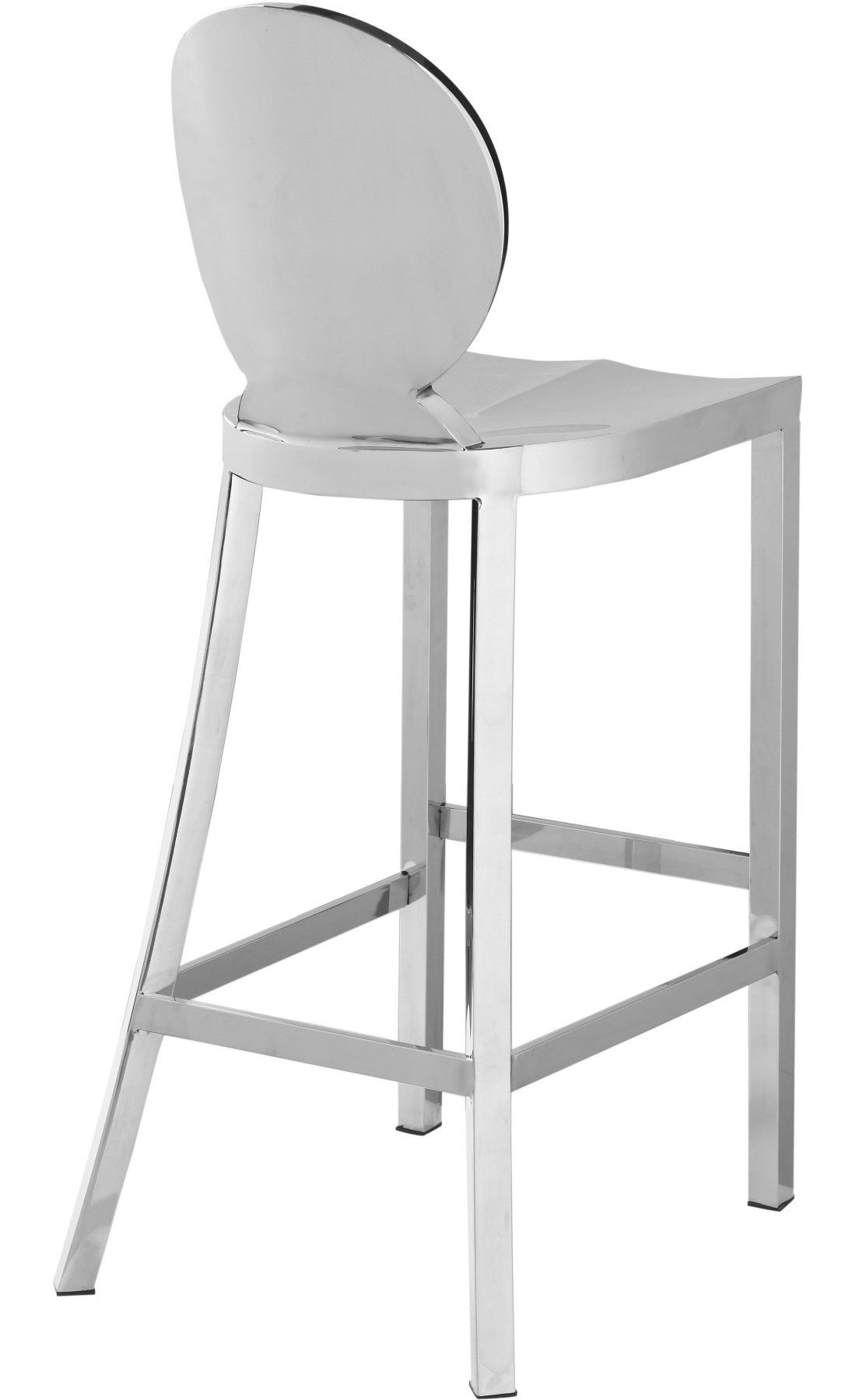 Zade contemporary chrome stainless steel bar stool with 1